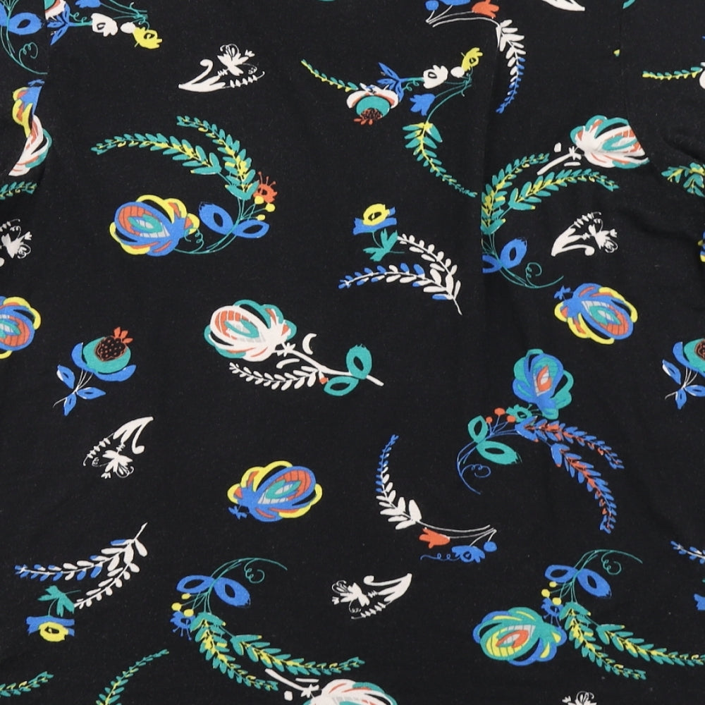 George Womens Black Floral  Basic T-Shirt Size 18