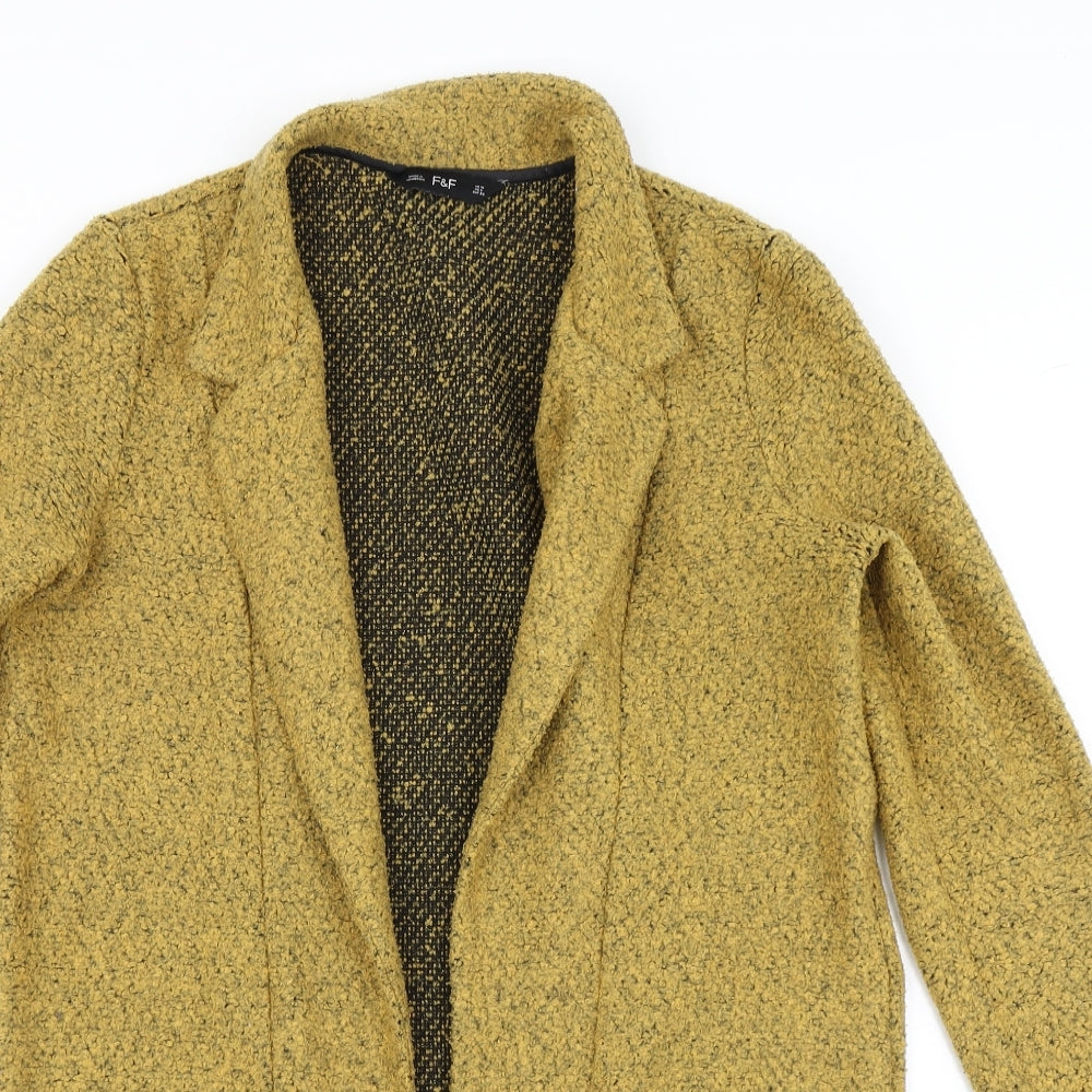F&F Womens Yellow   Jacket Blazer Size 10