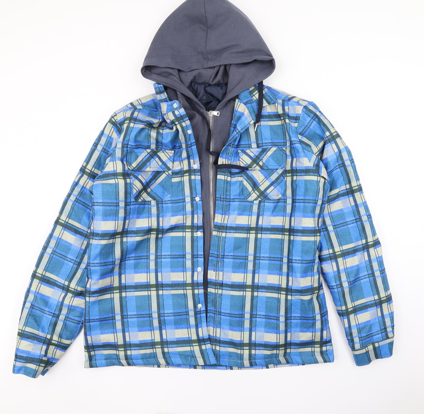 Preworn Mens Blue Plaid  Jacket  Size L