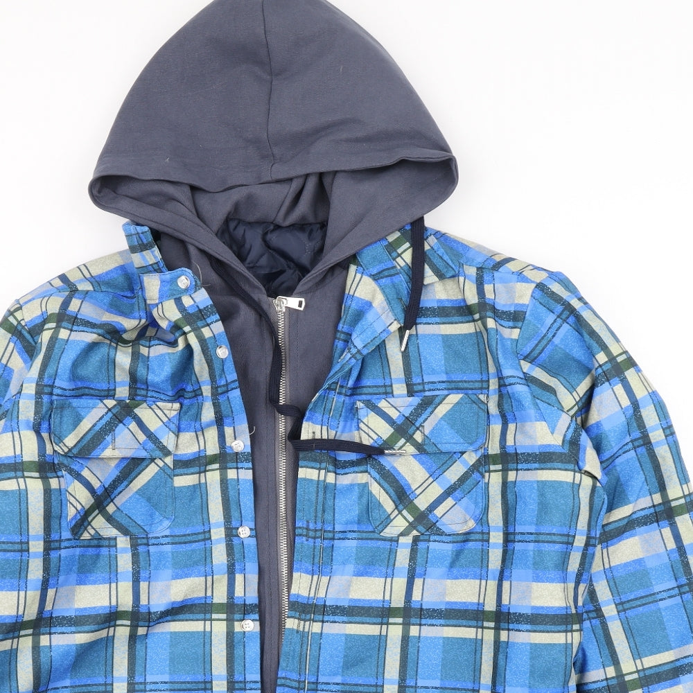Preworn Mens Blue Plaid  Jacket  Size L
