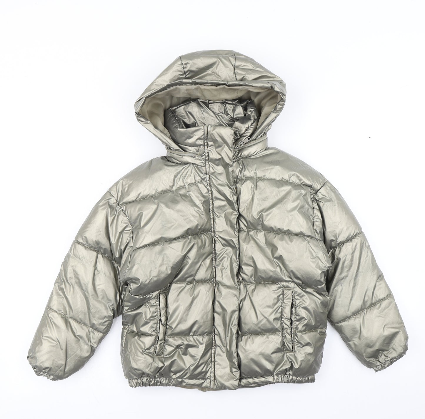 NEXT Girls Gold   Puffer Jacket Coat Size 7 Years