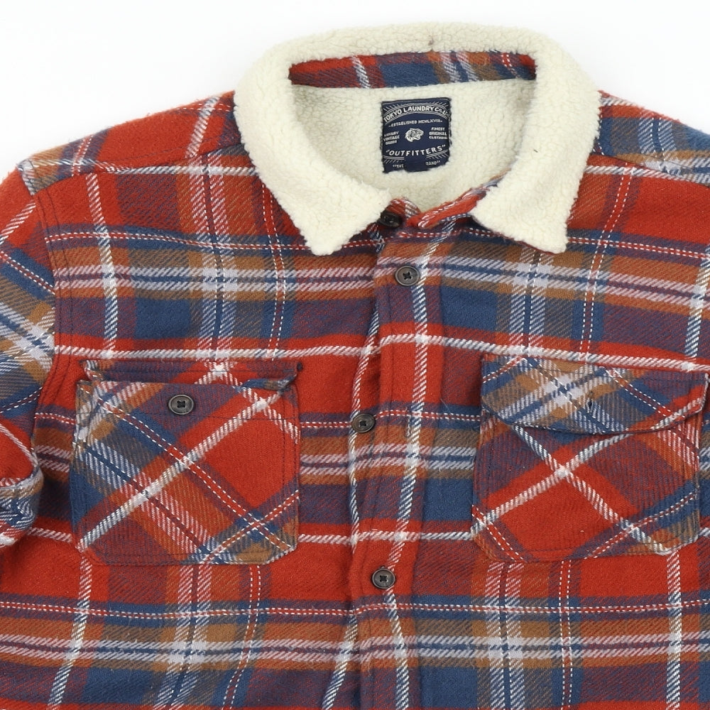 Tokyo Laundry Mens Red Plaid Flannel Jacket  Size XL