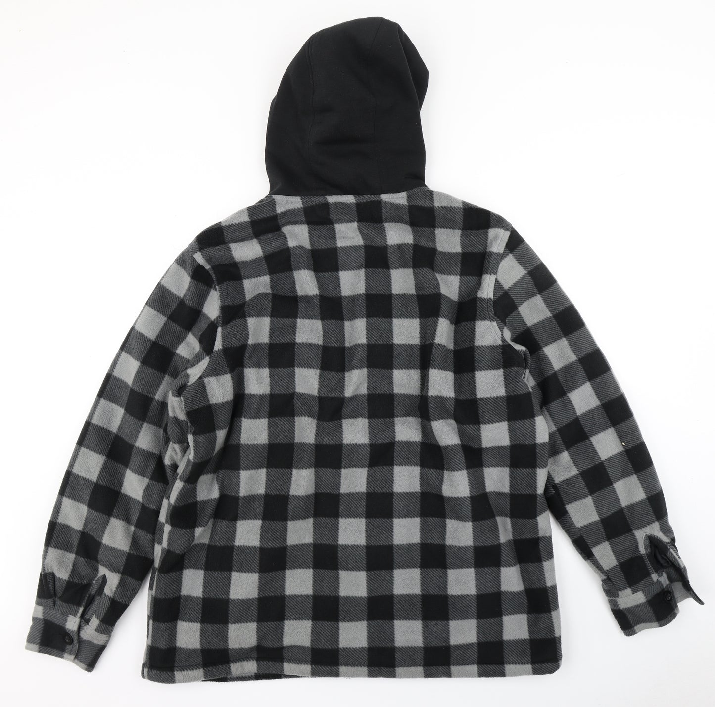 Workwear Mens Black Check Fleece Jacket  Size L