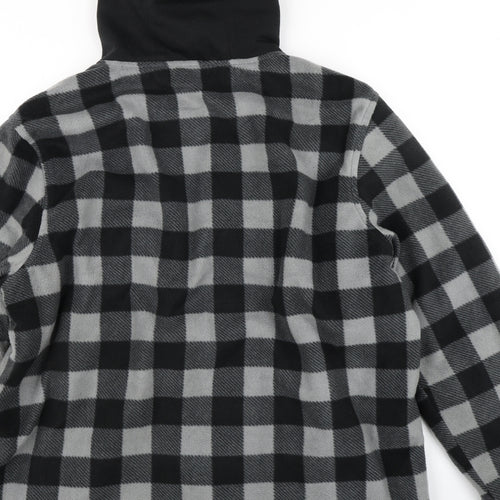 Workwear Mens Black Check Fleece Jacket  Size L