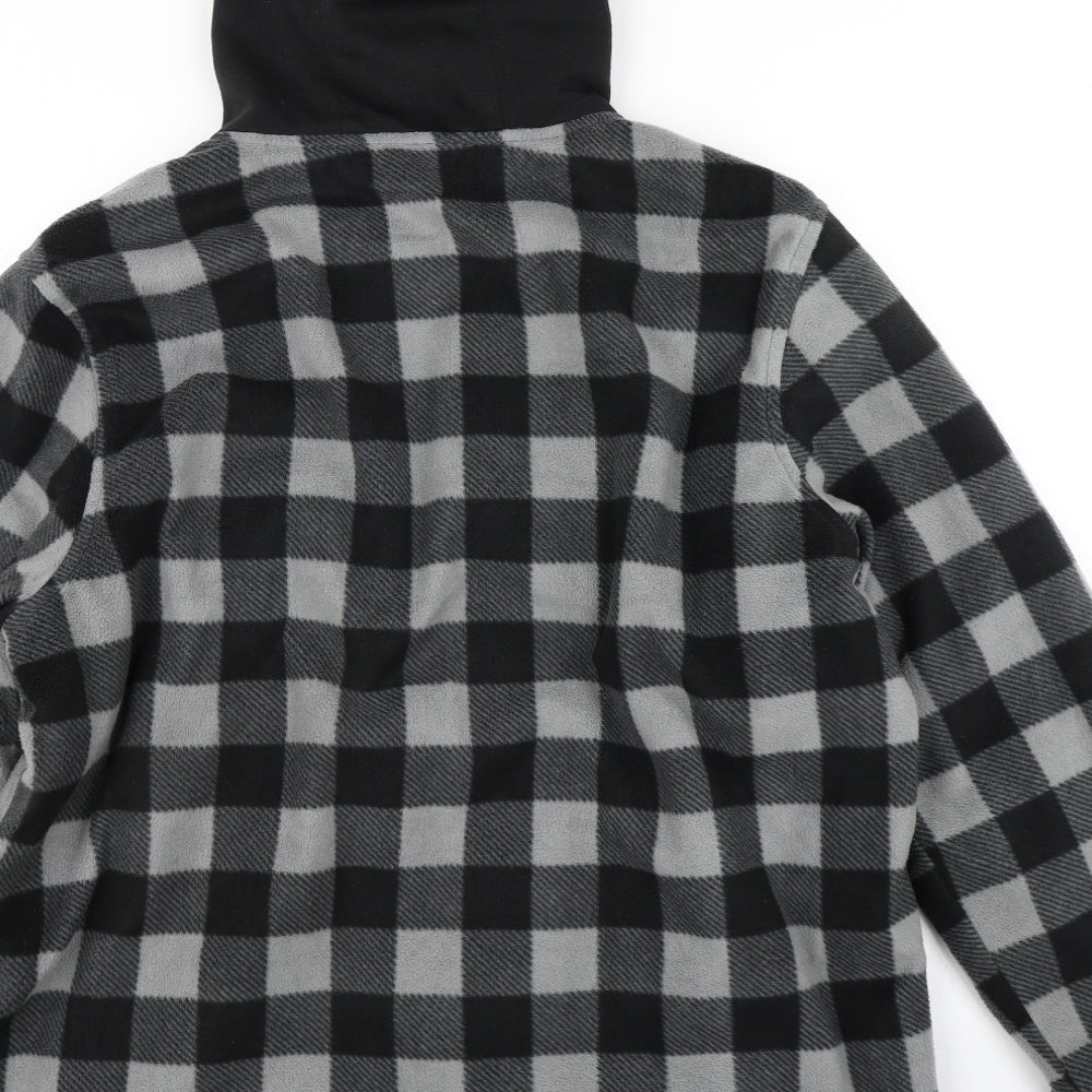 Workwear Mens Black Check Fleece Jacket  Size L