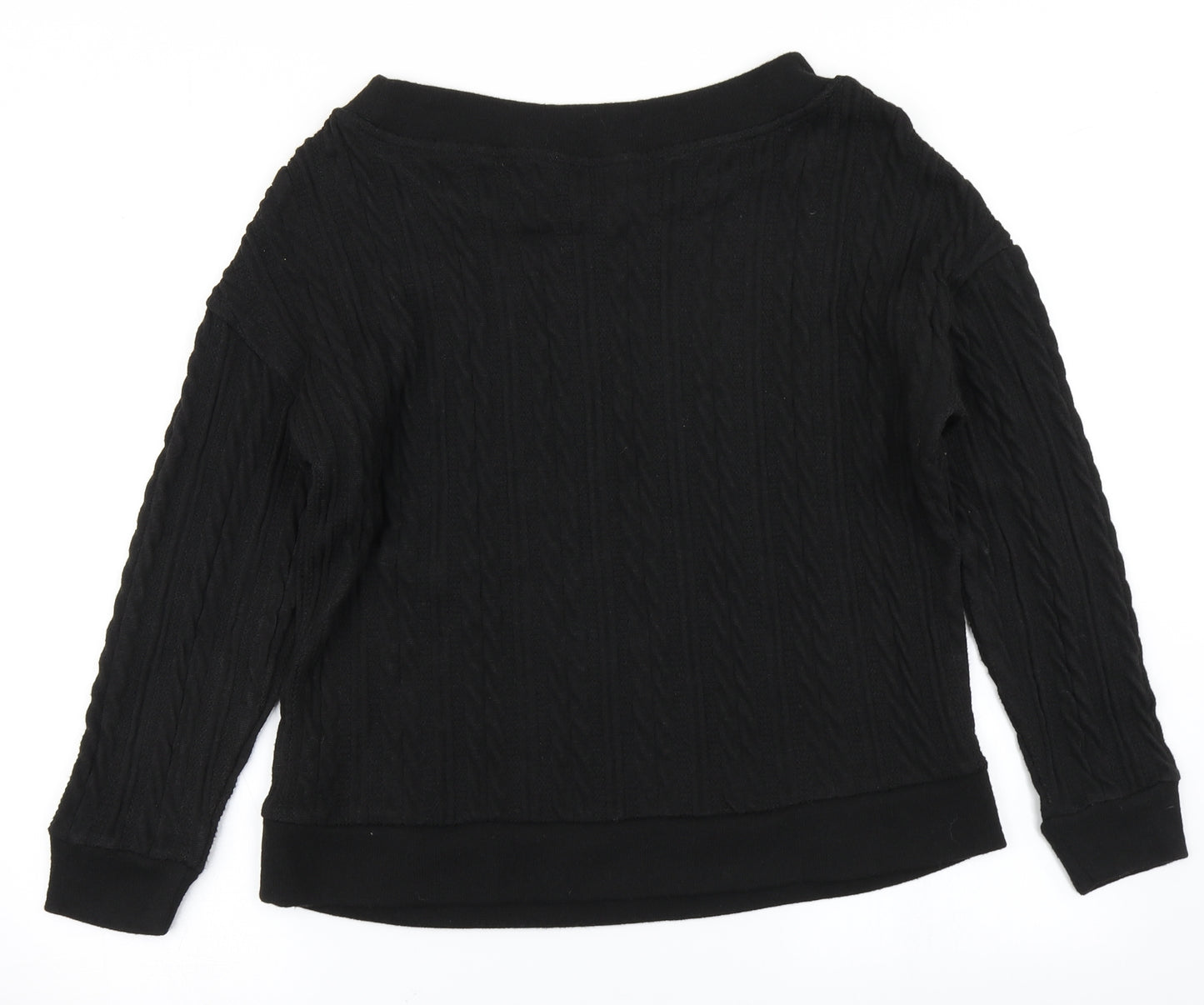 Nutmeg Womens Black  Knit Basic T-Shirt Size 12