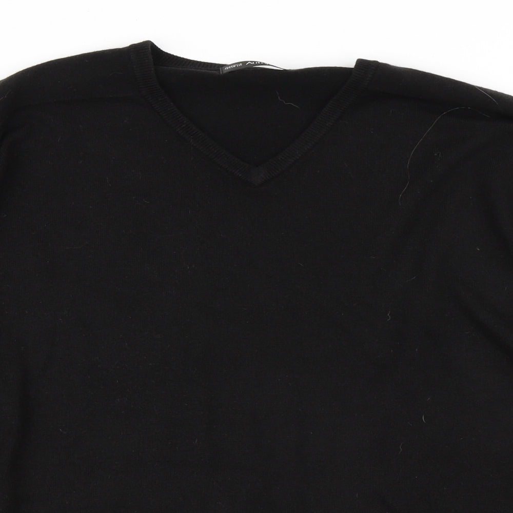 Autograph Mens Black  Knit Pullover Jumper Size L