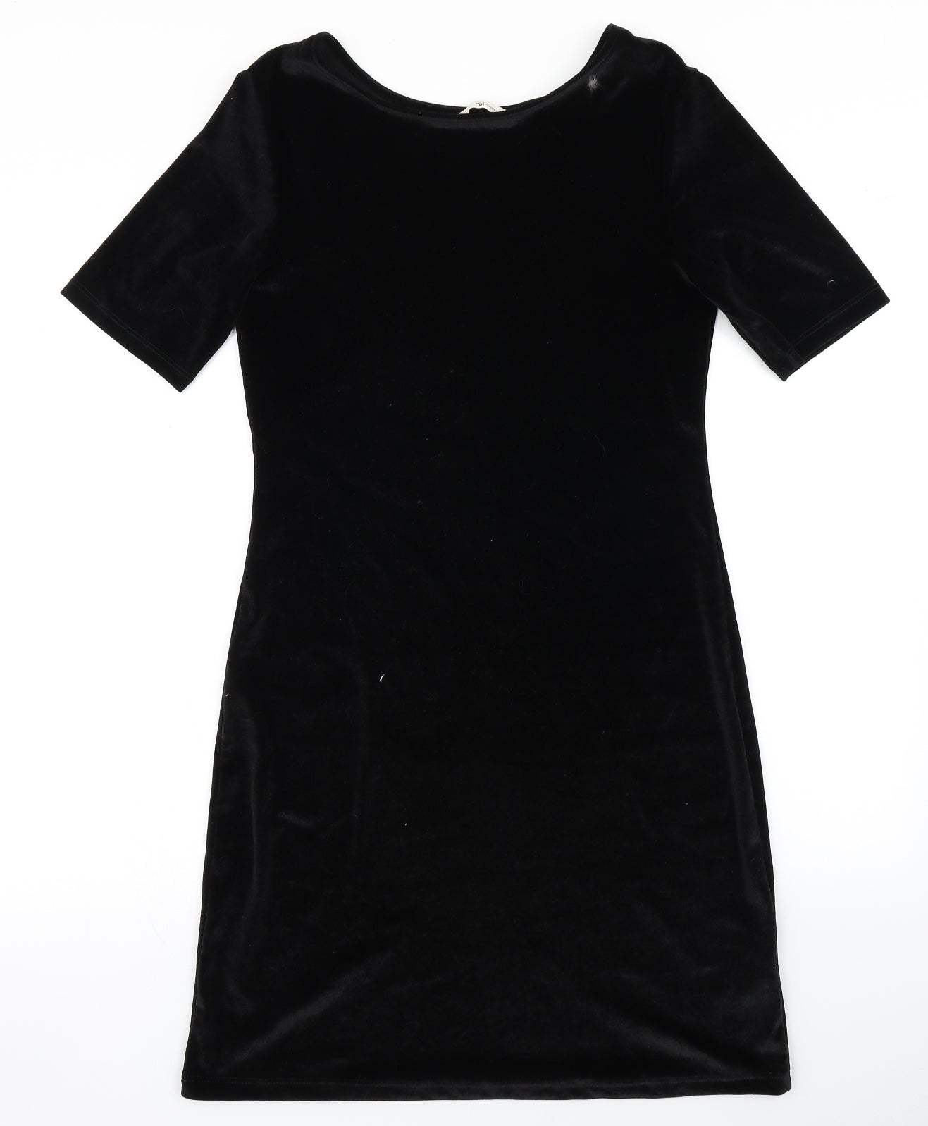 TU Womens Black  Velour Bodycon  Size 12