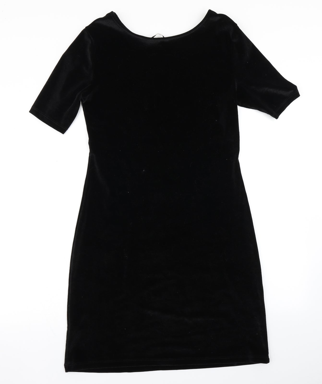 TU Womens Black  Velour Bodycon  Size 12