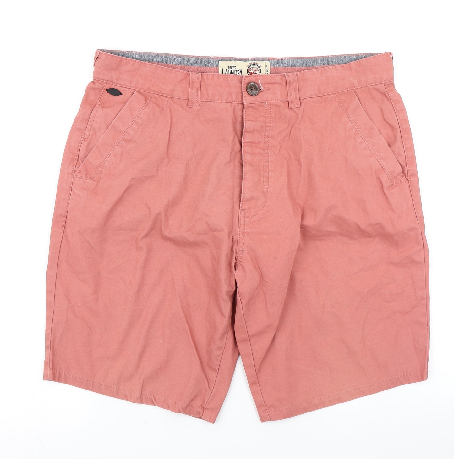 Tokyo Laundry Mens Pink   Chino Shorts Size L