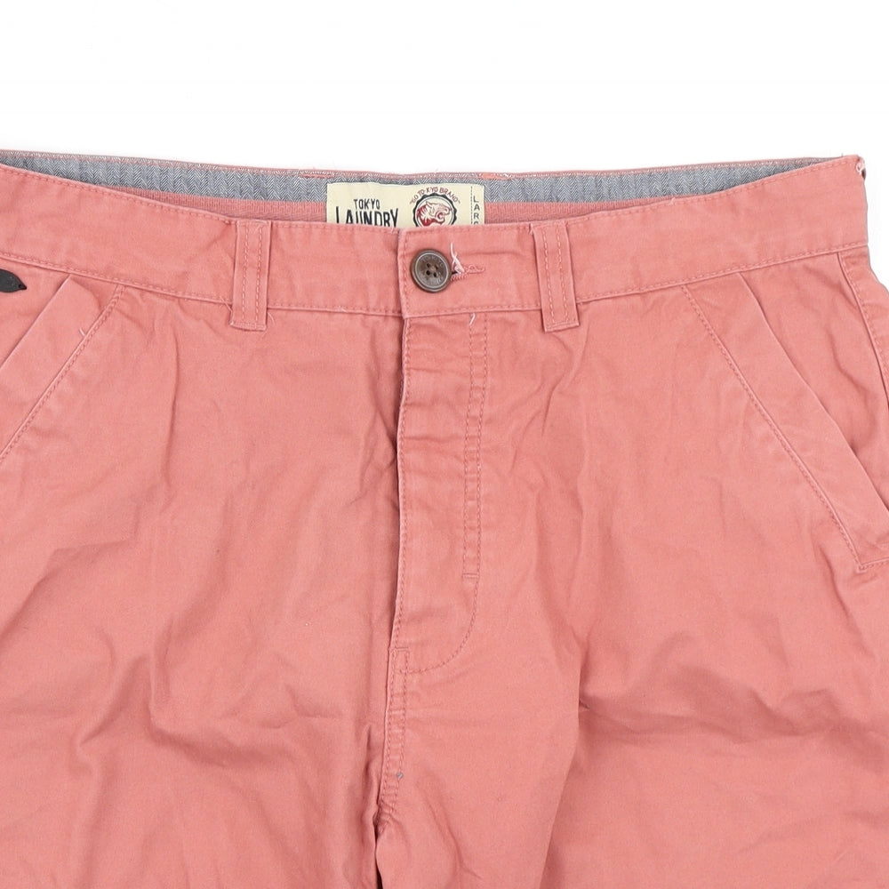 Tokyo Laundry Mens Pink   Chino Shorts Size L