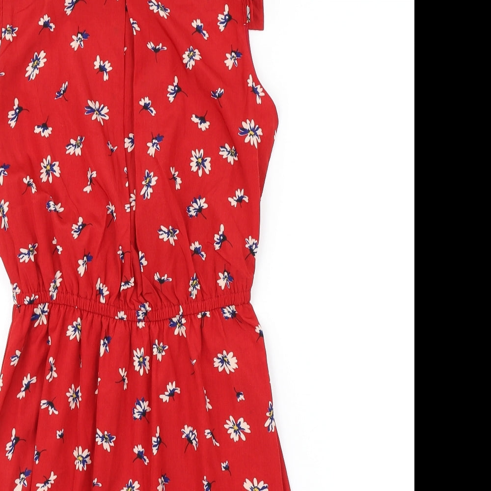 Apricot Womens Red Floral  Skater Dress  Size 8