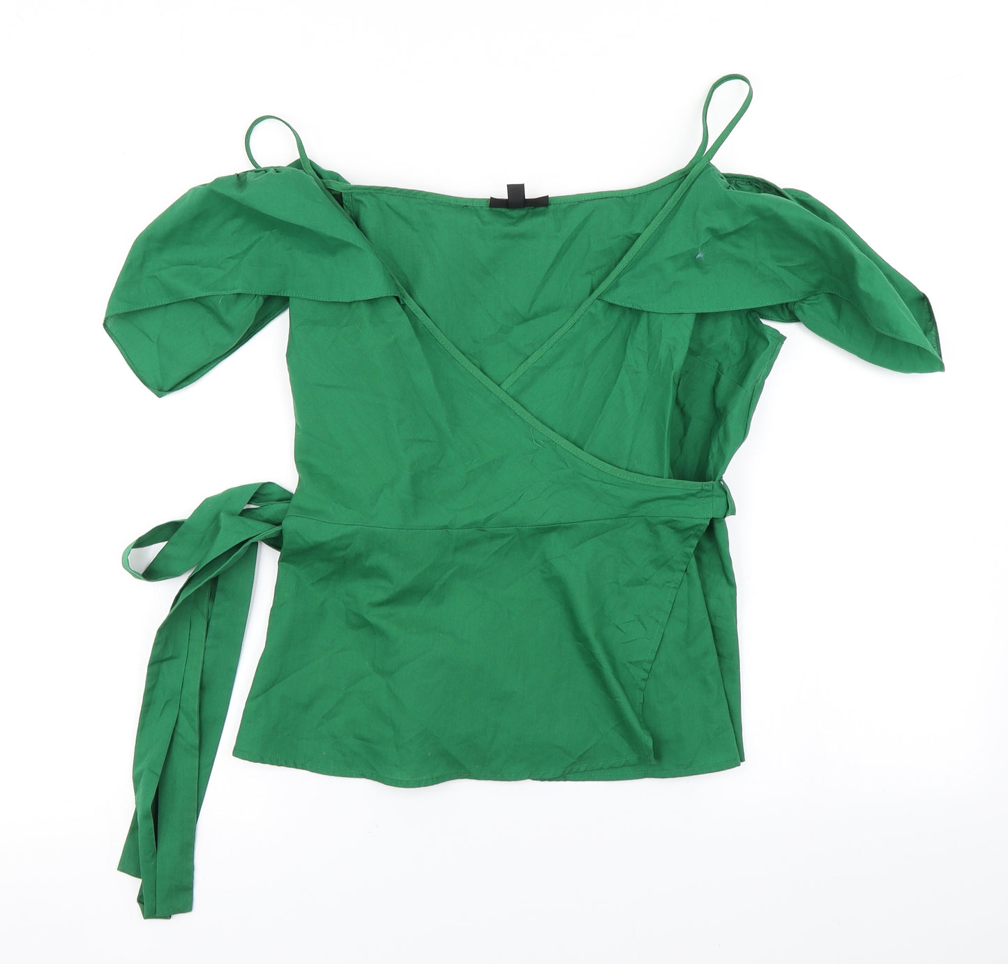 Topshop Womens Green   Wrap Blouse Size 14