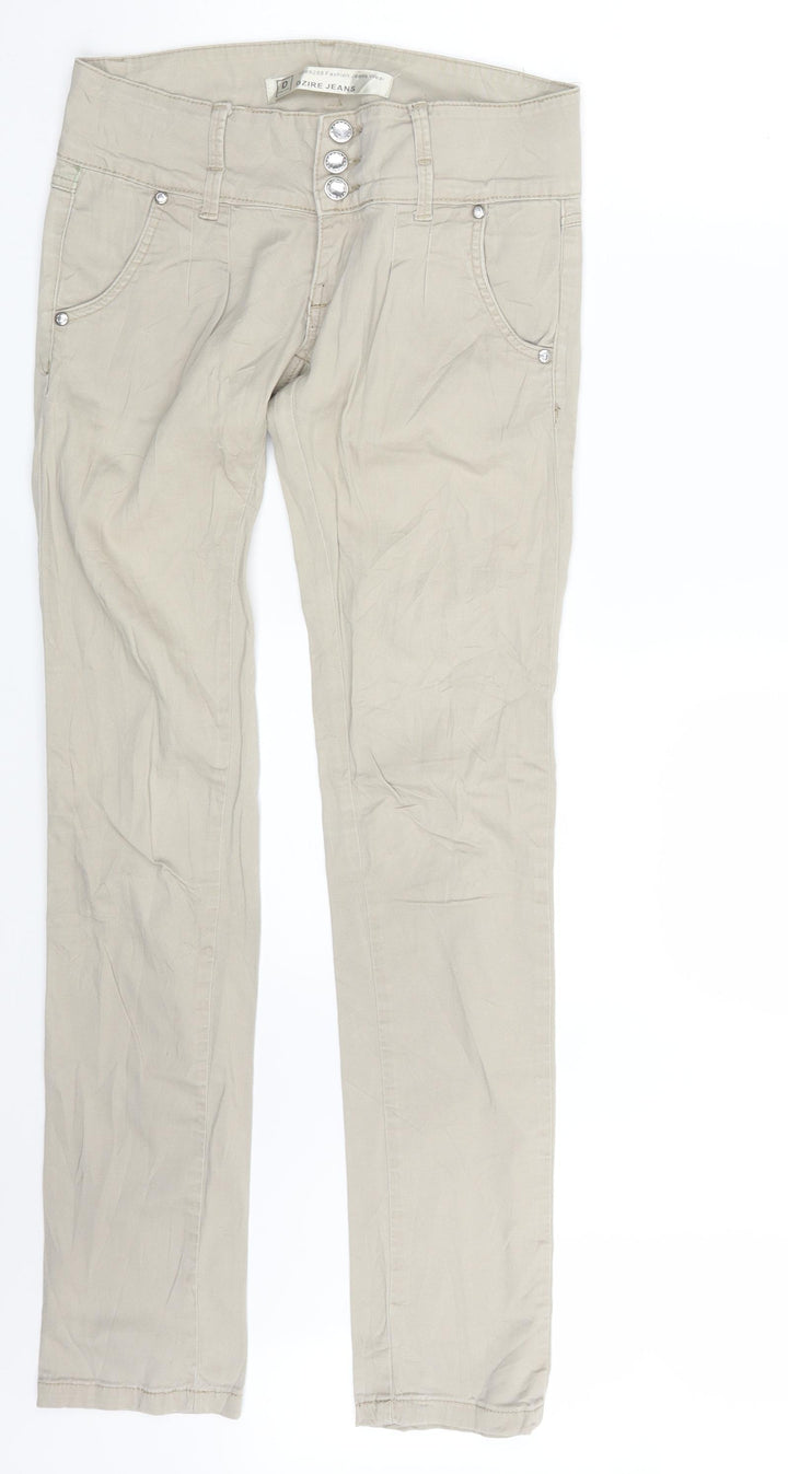 Dzire Jeans Womens Beige Denim Skinny Jeans Size 30 in L31 in