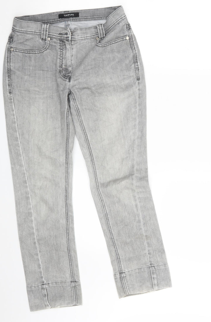 Taifun Womens Grey Denim Cropped Jeans Size 28 in L25 in