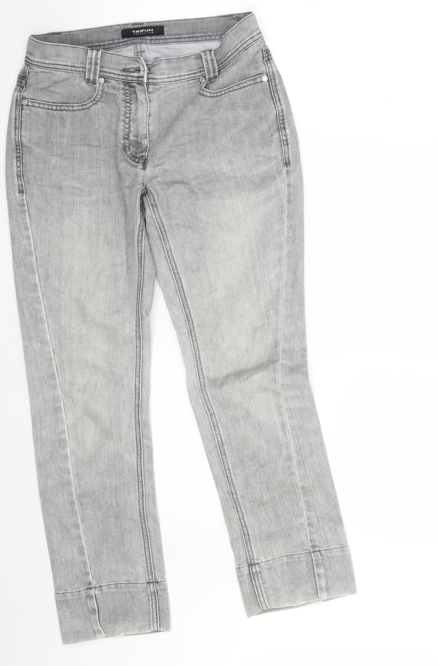 Taifun Womens Grey  Denim Cropped Jeans Size 28 in L25 in
