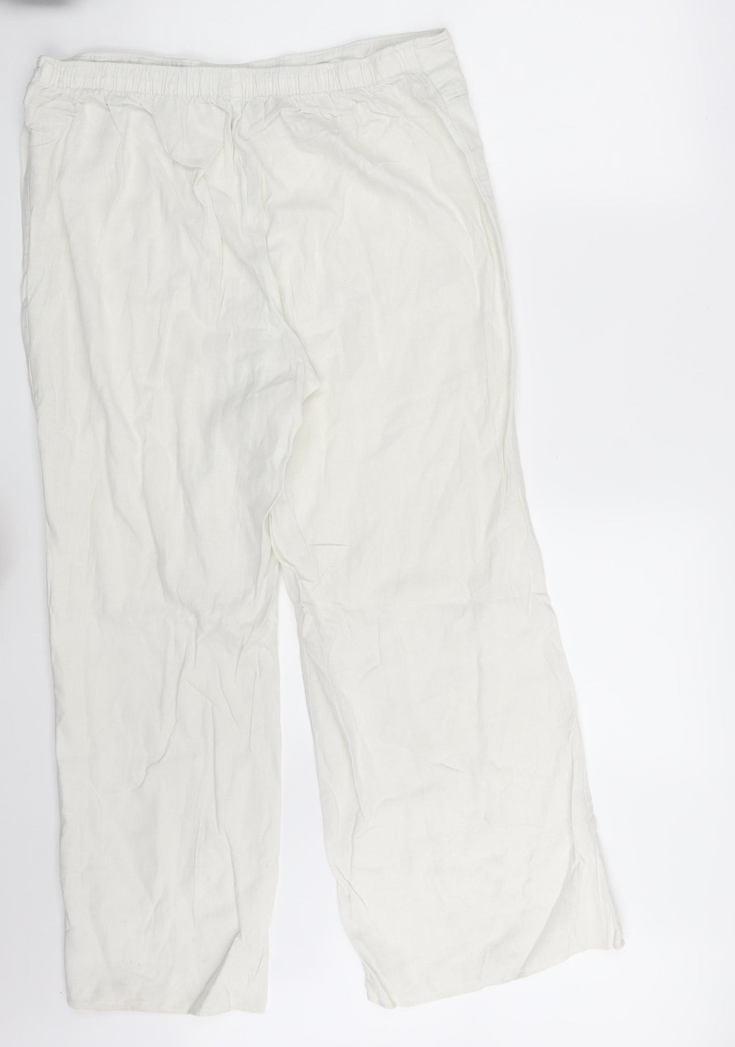 E. Womens White   Bloomer Trousers Size 16 L28 in