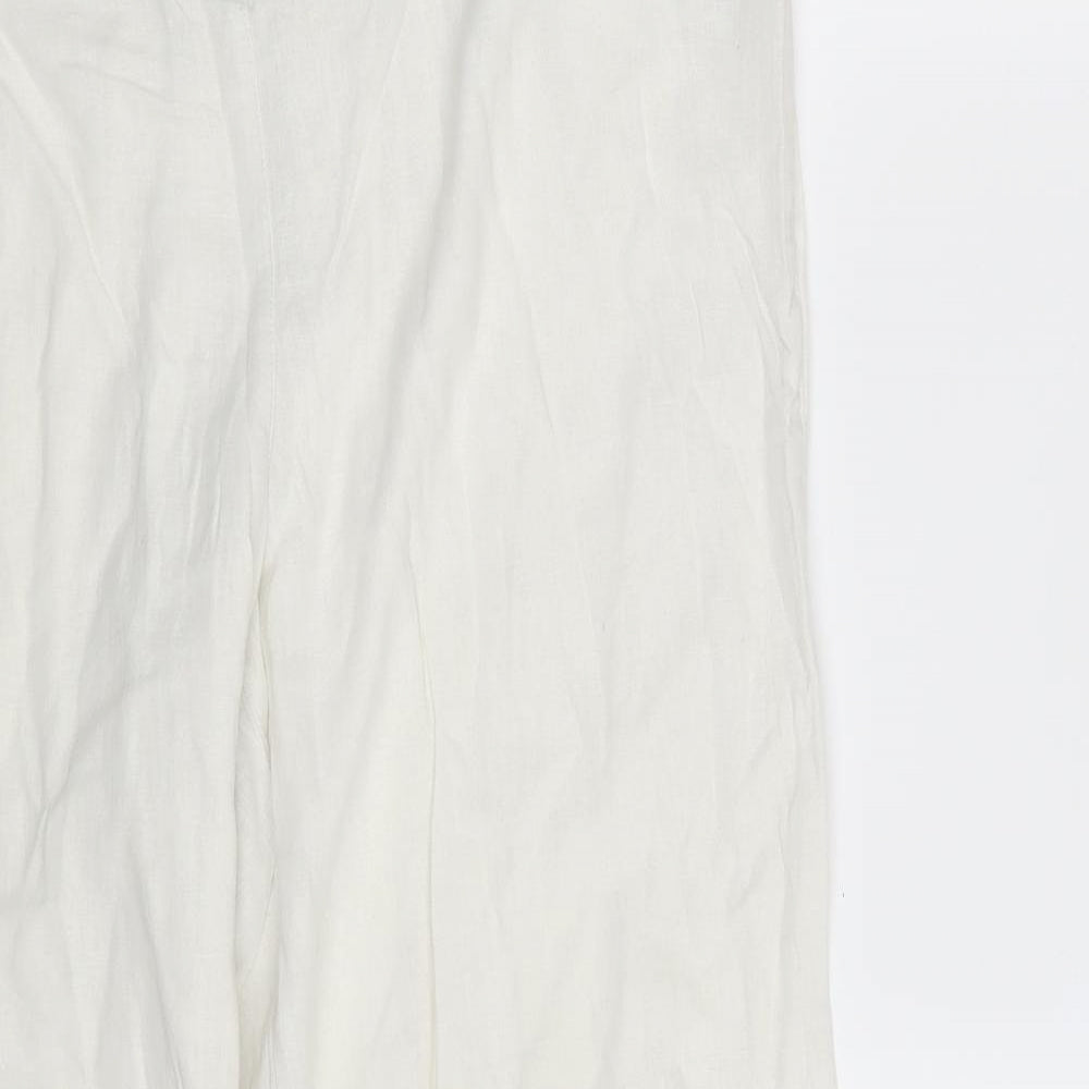 E. Womens White   Bloomer Trousers Size 16 L28 in