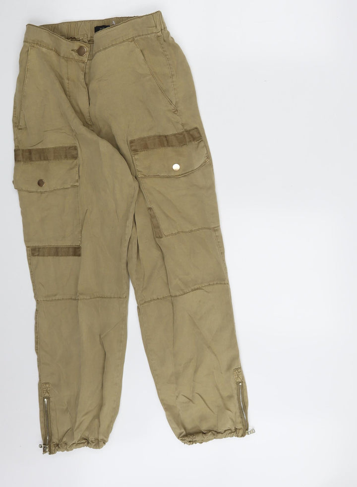 River Island Womens Brown Carrot Trousers Size 6 L26 in