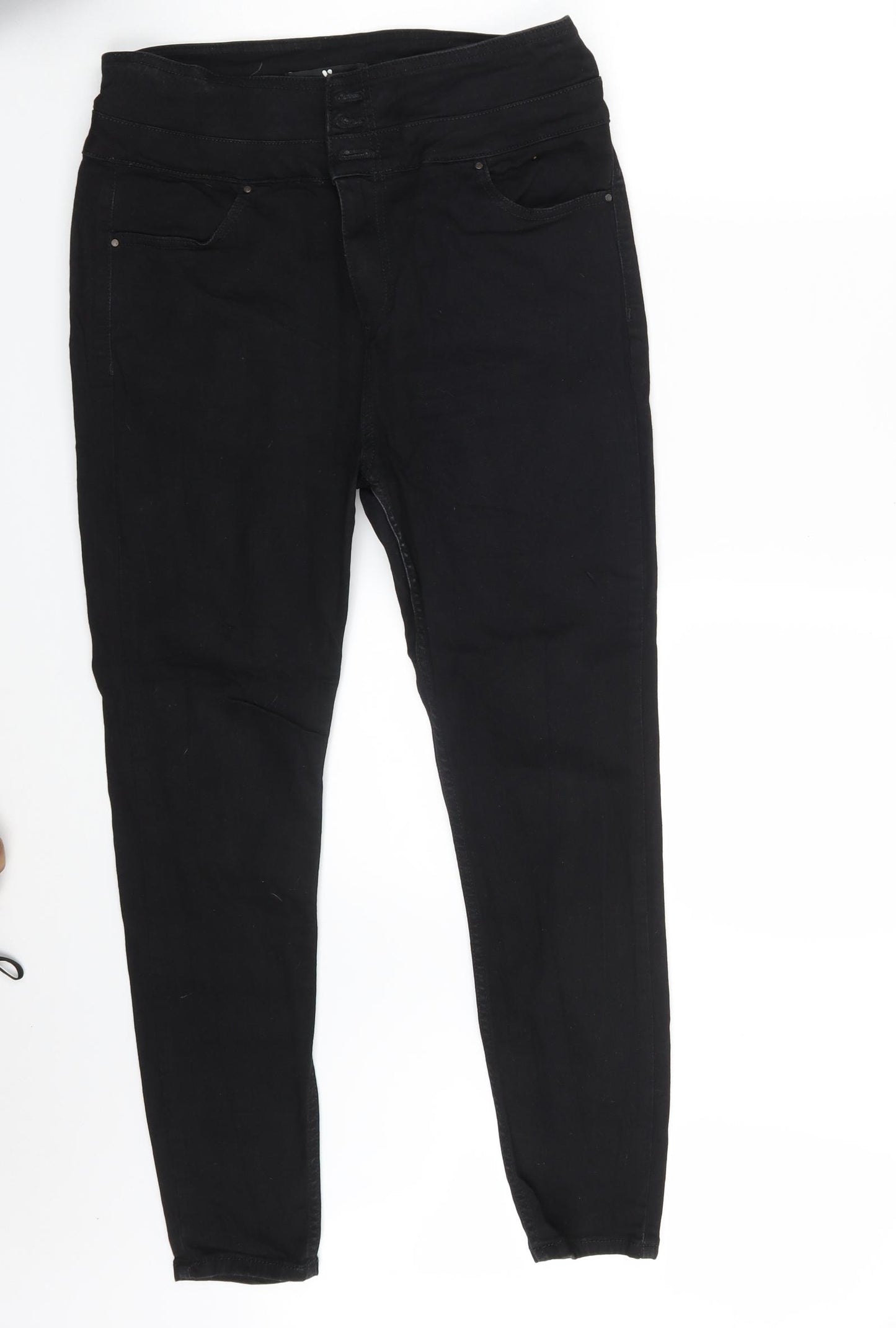 Very Womens Black  Denim Skinny Jeans Size 14 L26 in