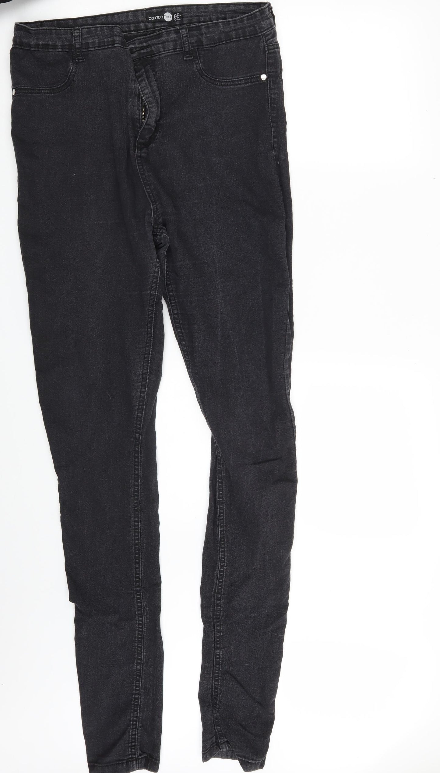 Boohoo Womens Black  Denim Jegging Jeans Size 18 L35 in