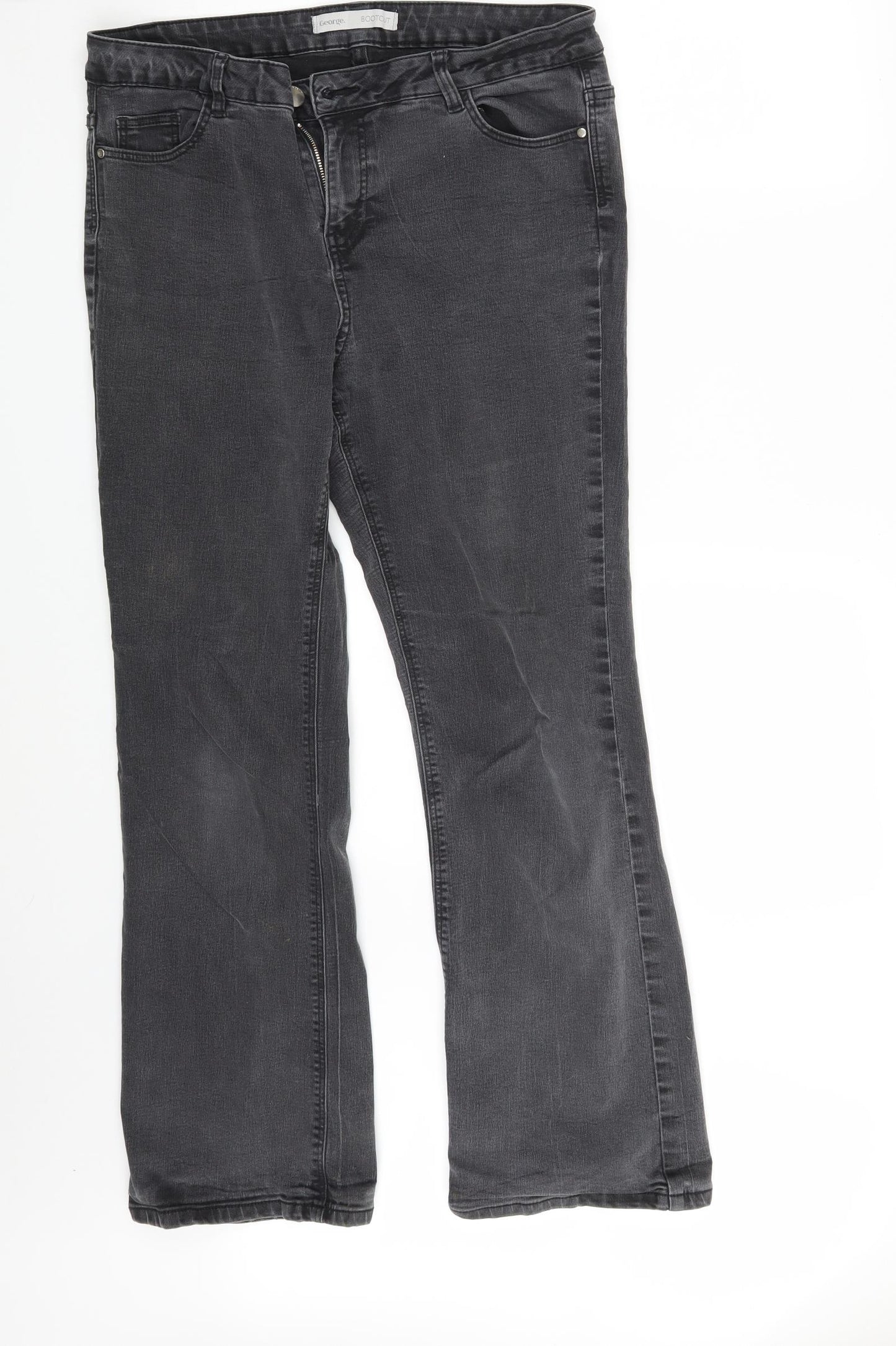 George Womens Grey  Denim Bootcut Jeans Size 16 L28 in