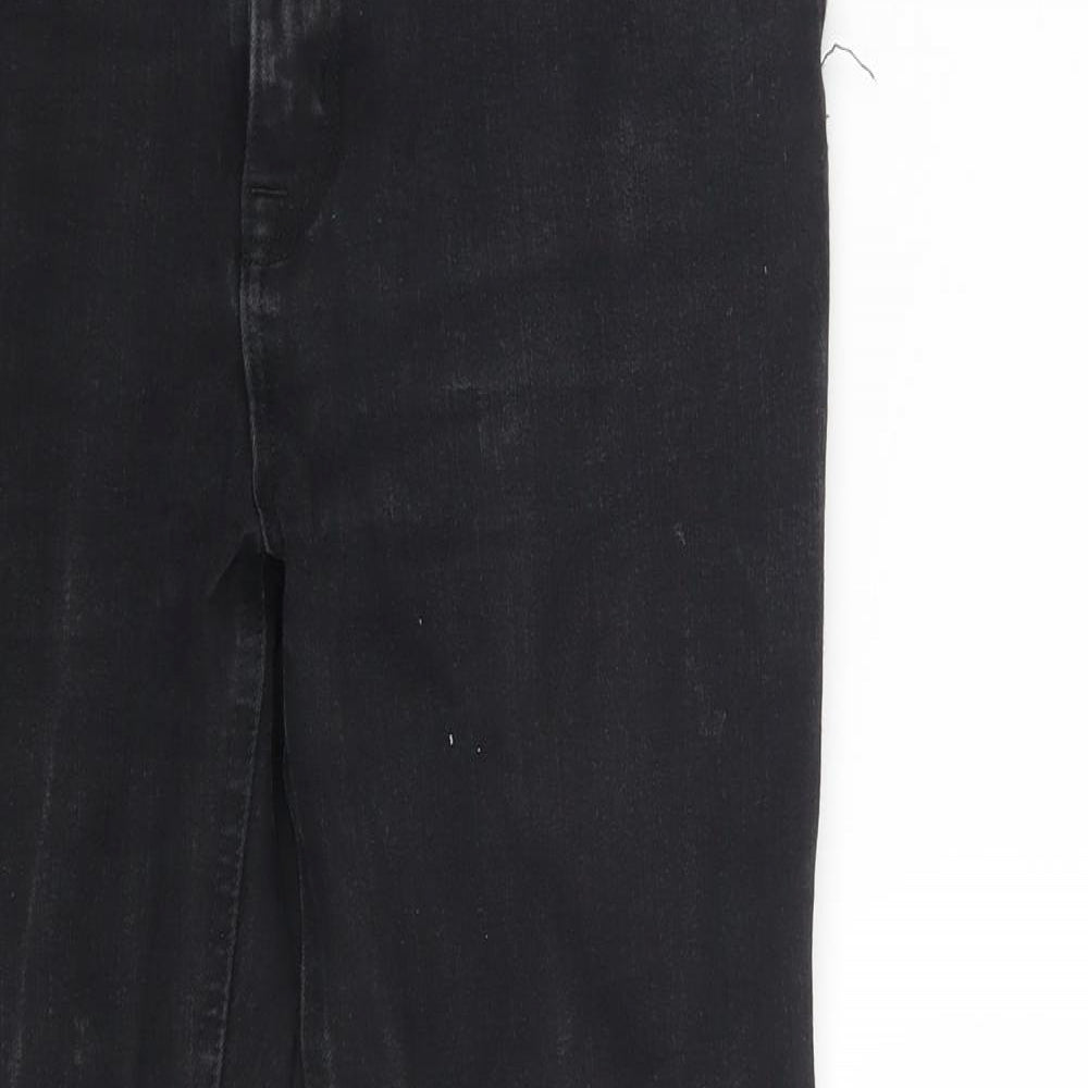 M&S Womens Black  Denim Straight Jeans Size 12 L27 in