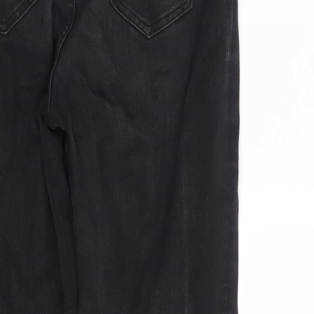 M&S Womens Black  Denim Straight Jeans Size 12 L27 in