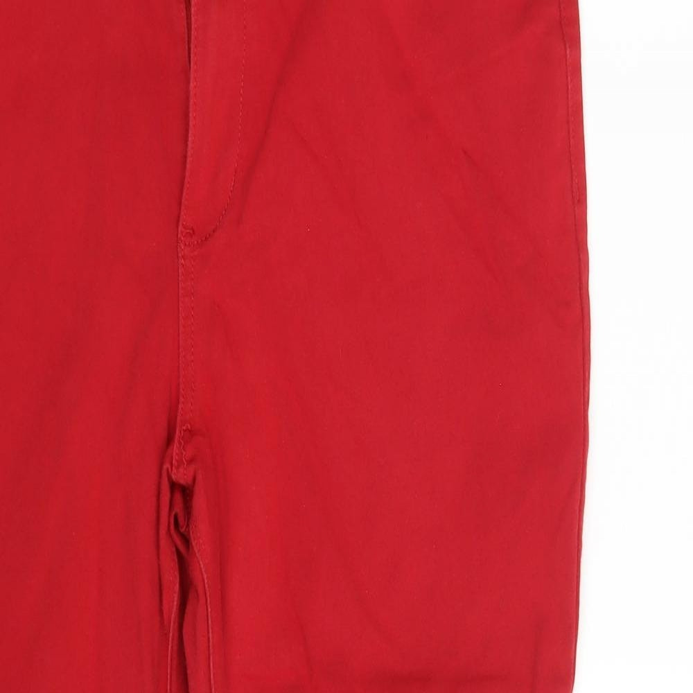 M&S Womens Red  Denim Skinny Jeans Size 18 L27 in