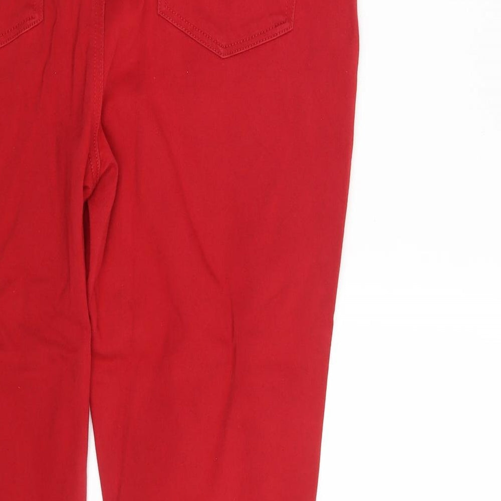 M&S Womens Red  Denim Skinny Jeans Size 18 L27 in