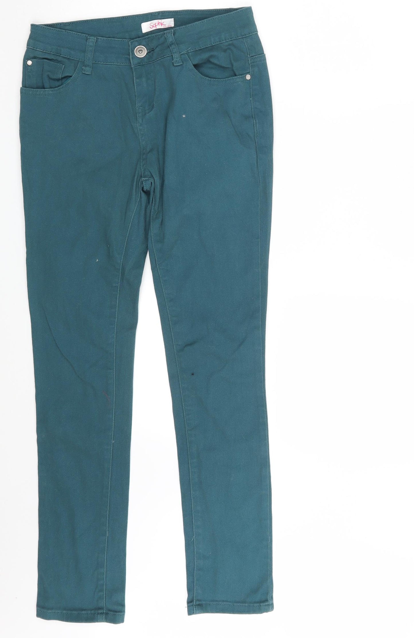 Sophic Girls Green  Denim Skinny Jeans Size 14-15 Years