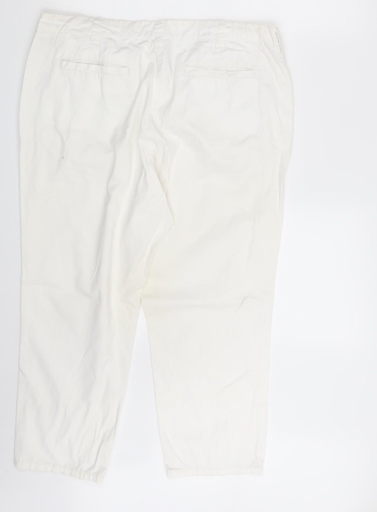 M&S Womens White  Denim Cropped Jeans Size 14 L23 in