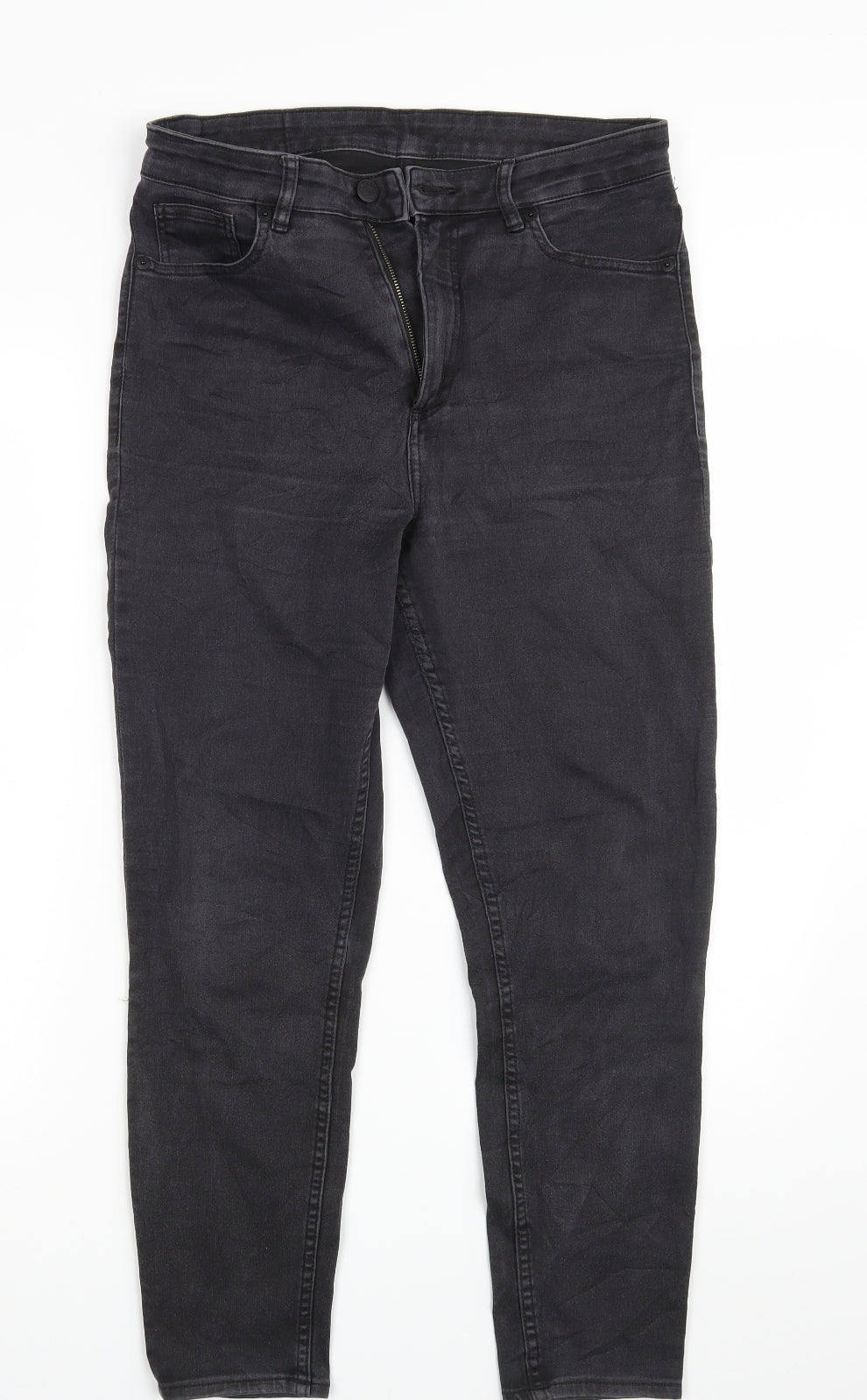 Monki Womens Black  Denim Straight Jeans Size 31 in L26 in