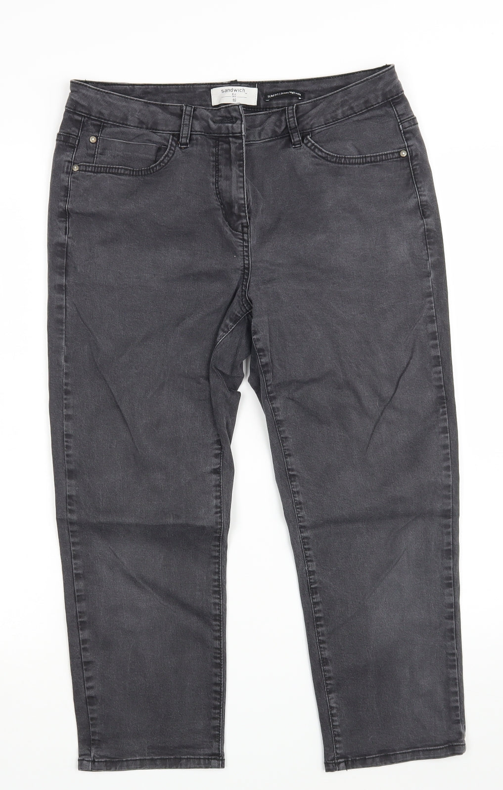 Sandwich Womens Grey  Denim Straight Jeans Size 12 L22 in - Cropped