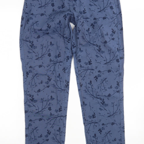 Preworn Womens Blue Floral Denim Straight Jeans Size 30 in L31 in