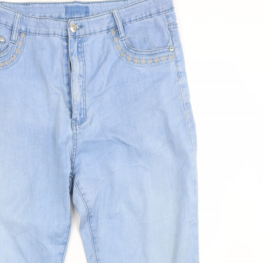 J & G Jeans Womens Blue  Denim Cropped Jeans Size 18 L22 in