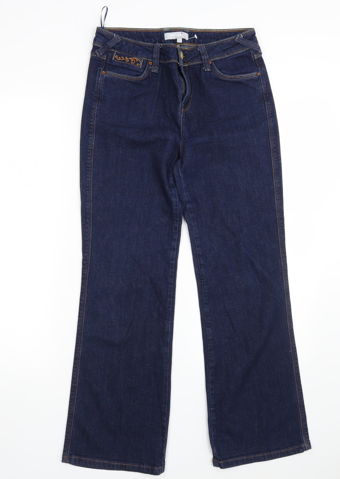 Per Una Womens Blue  Denim Bootcut Jeans Size 10 L28 in