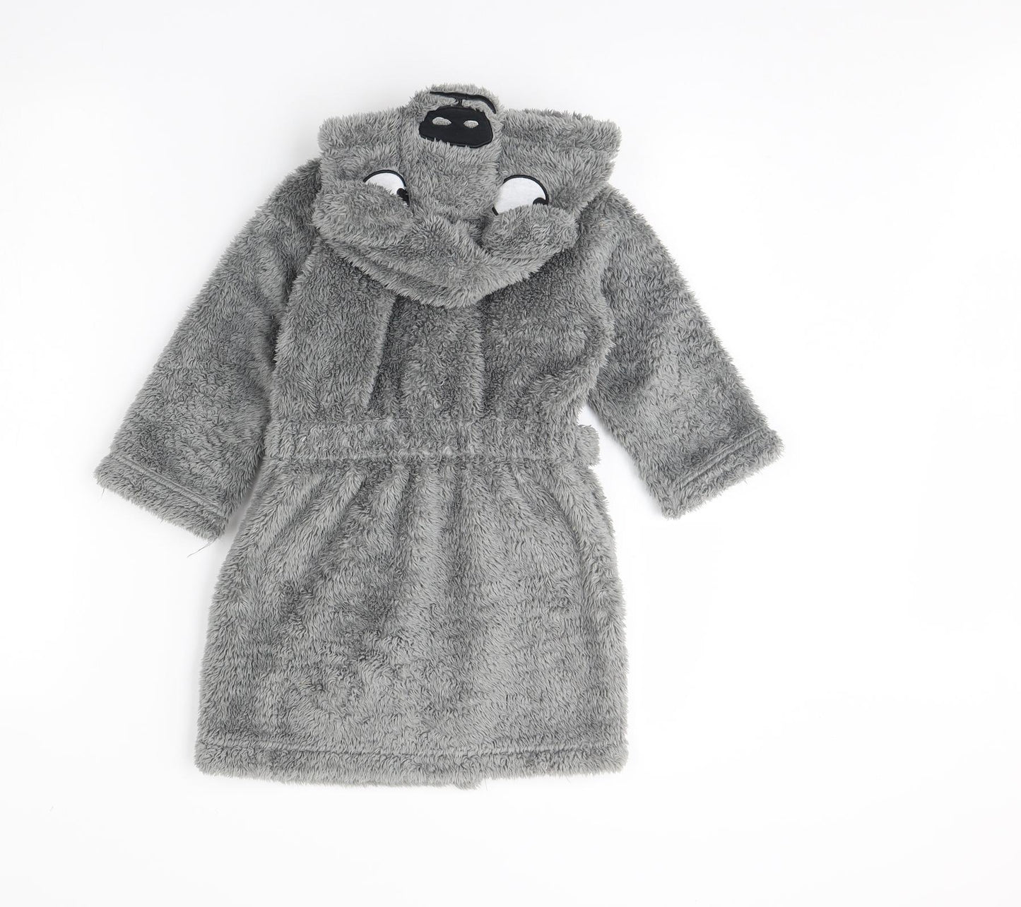 m&s Boys Grey Solid Fleece  Gown Size 2 Years