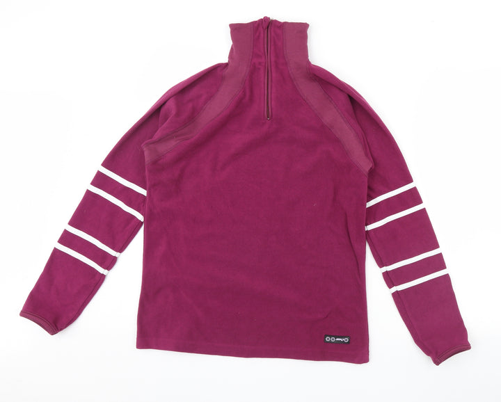 Crane Sports Womens Purple Fleece Henley Jumper Size M