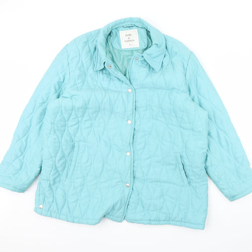 Pure & natural Womens Blue   Rain Coat Coat Size XL