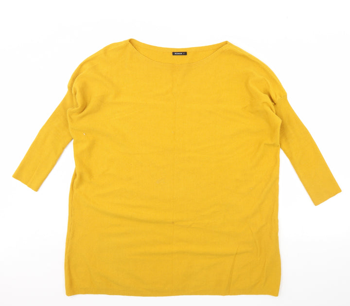 Roman Womens Yellow Pullover Jumper Size M