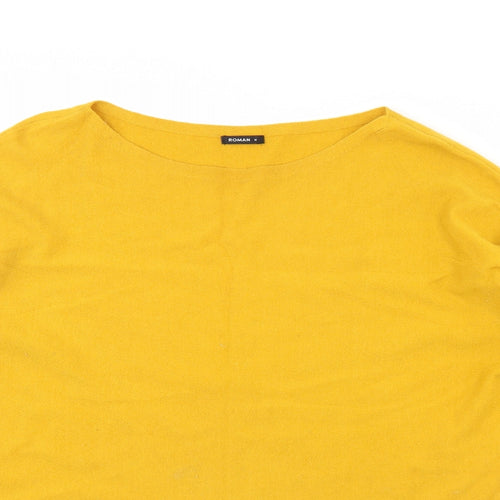 Roman Womens Yellow   Pullover Jumper Size M