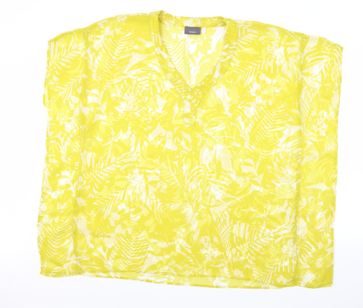 Yessica Womens Green Floral  Basic Blouse Size S