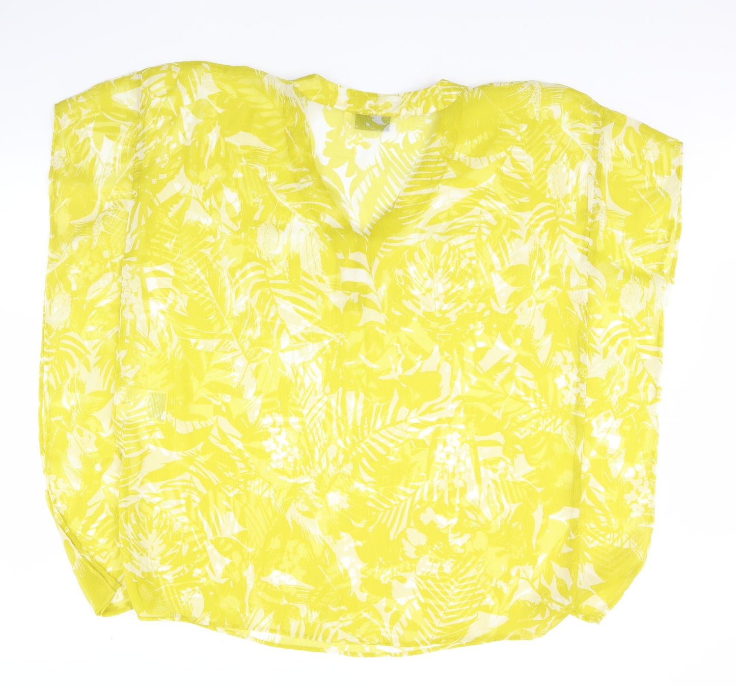 Yessica Womens Green Floral  Basic Blouse Size S