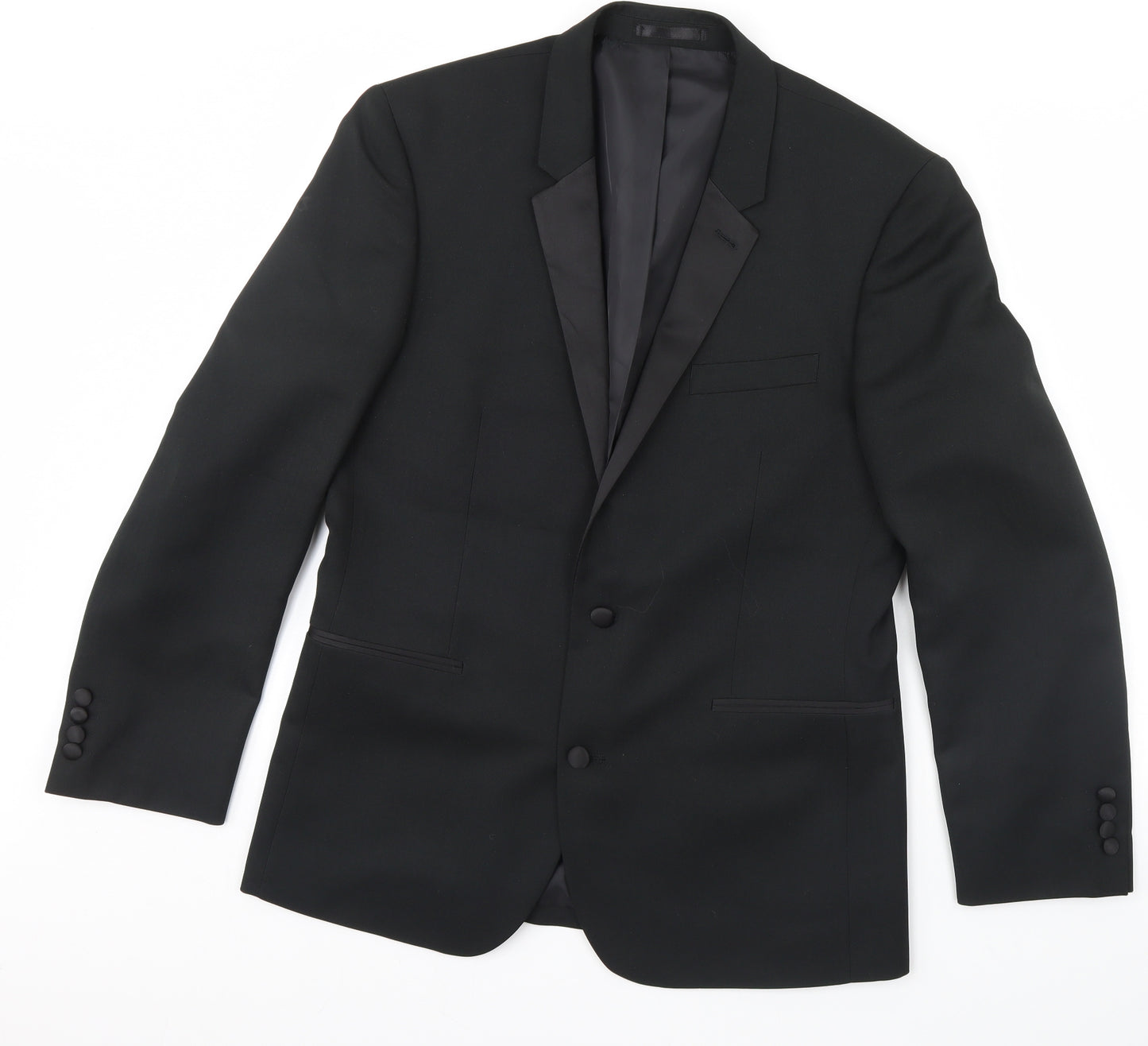 Preworn Mens Black   Jacket Blazer Size 46  - Shoulder Pads