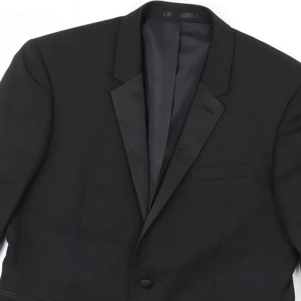 Preworn Mens Black   Jacket Blazer Size 46  - Shoulder Pads