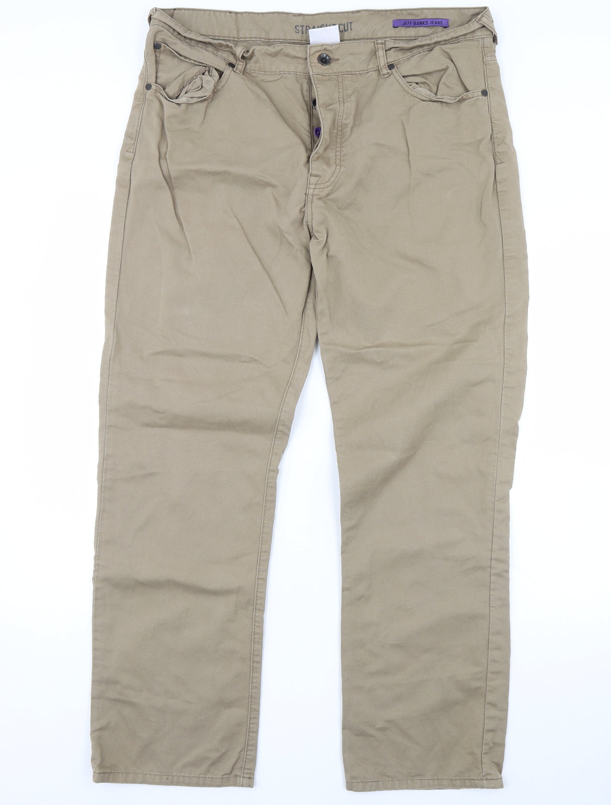 Jeff Banks Mens Beige   Straight Jeans Size 38 L30 in