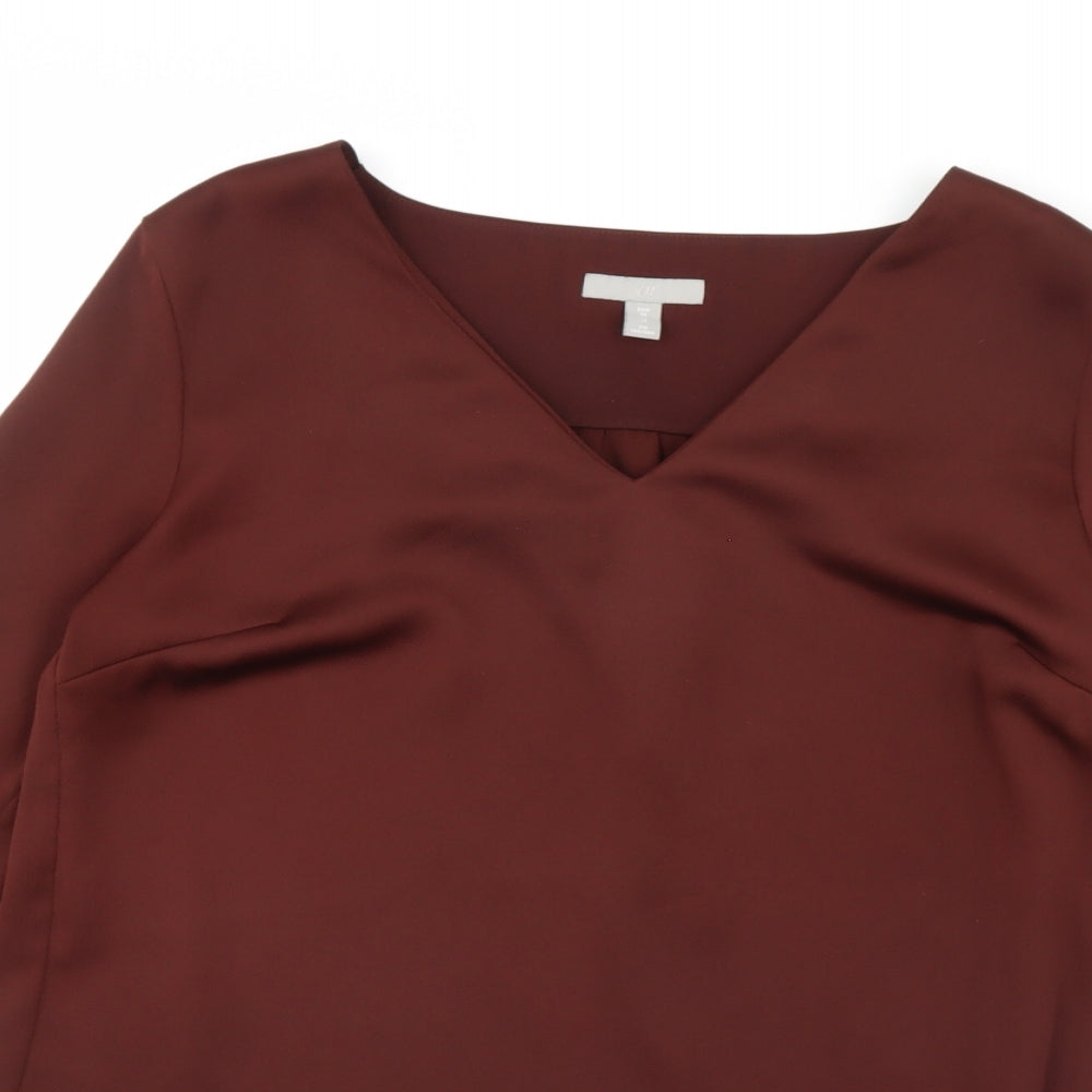 H&M Womens Brown   Basic Blouse Size 10