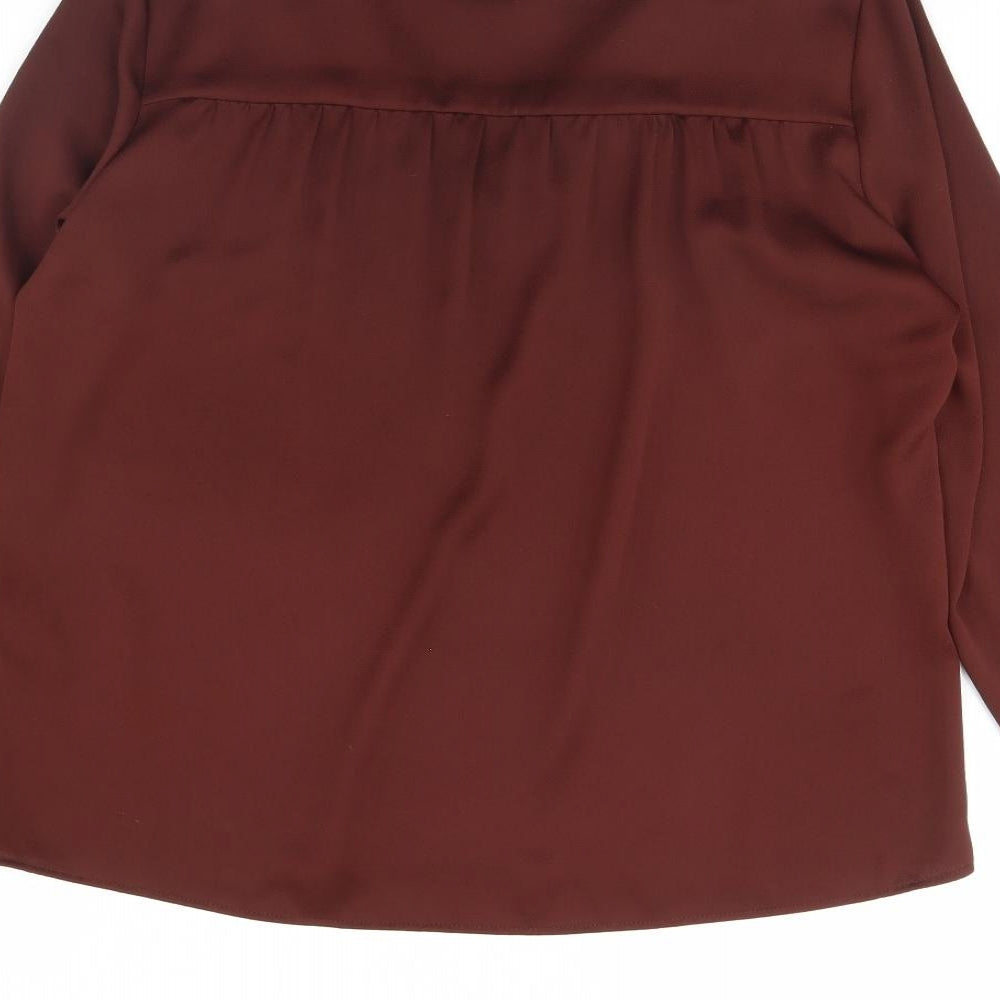 H&M Womens Brown   Basic Blouse Size 10