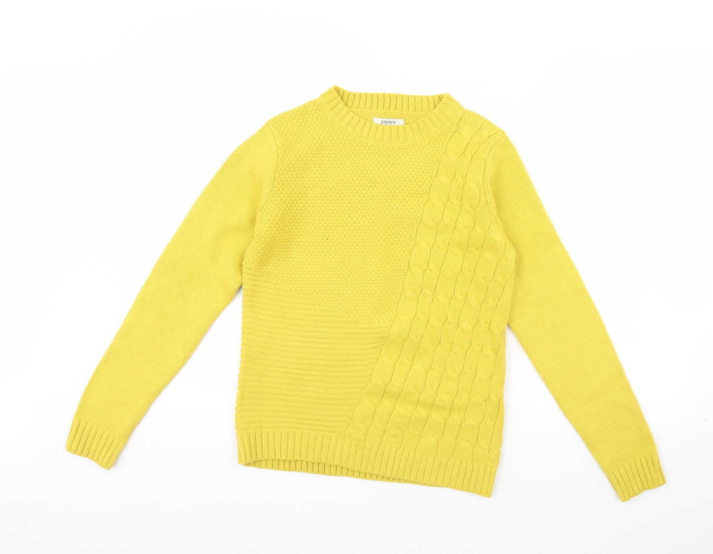 Papaya Womens Yellow   Pullover Jumper Size S